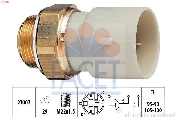 Interrupteur de température, ventilateur de radiateur FACET ref. 7.5688