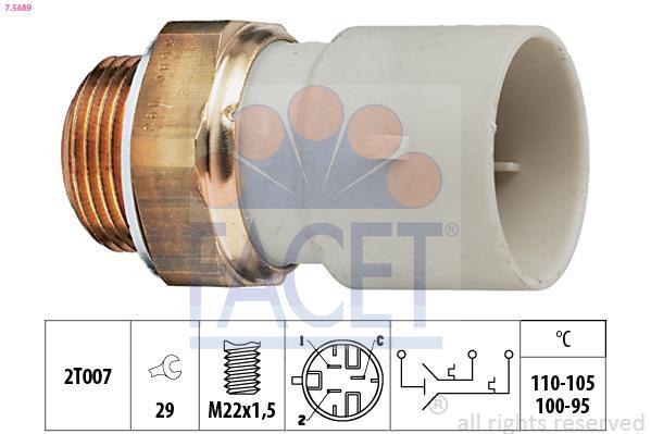 Interrupteur de température, ventilateur de radiateur FACET ref. 7.5689