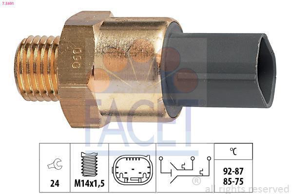 Interrupteur de température, ventilateur de radiateur FACET ref. 7.5691
