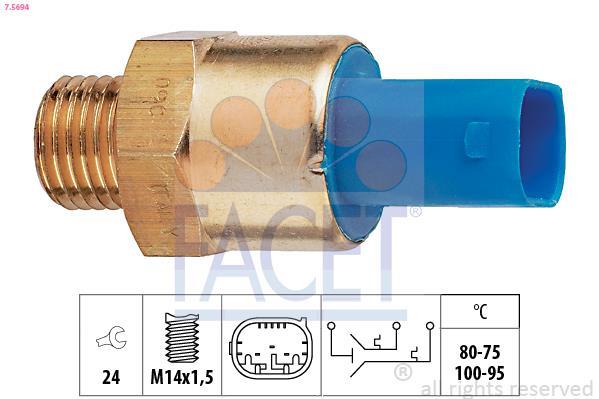 Interrupteur de température, ventilateur de radiateur FACET ref. 7.5694