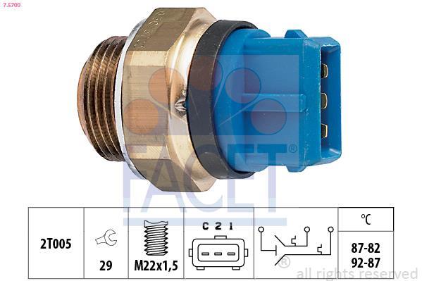 Interrupteur de température, ventilateur de radiateur FACET 7.5700