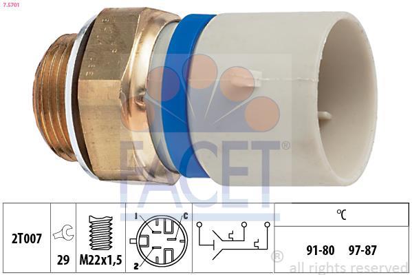 Interrupteur de température, ventilateur de radiateur FACET ref. 7.5701