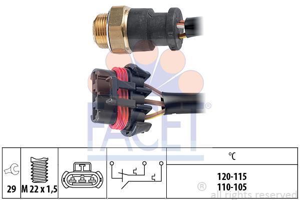 Interrupteur de température, ventilateur de radiateur FACET 7.5703