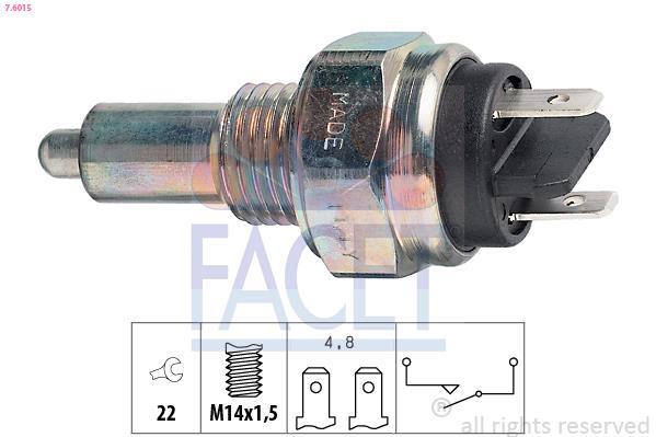 Contacteur de feu de recul (Interrupteur de feu de recul) FACET ref. 7.6015