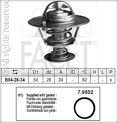 Interrupteur de température, ventilateur de radiateur FACET ref. 7.5608