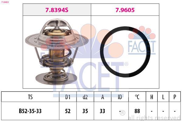 Termóstato de água FACET ref. 7.8483