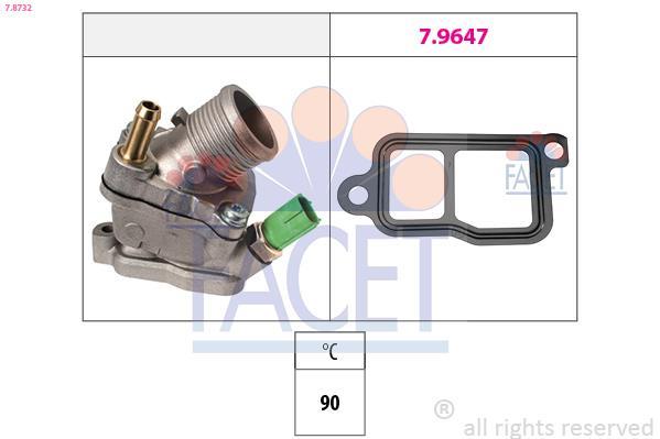 FACET 7.8732 Termostato Refrigerante Per Volvo | Sostituisce 30777476, 30650469