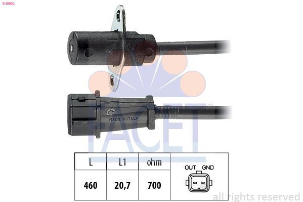 Sensor de velocidade do motor, gestão do motor FACET ref. 9.0005