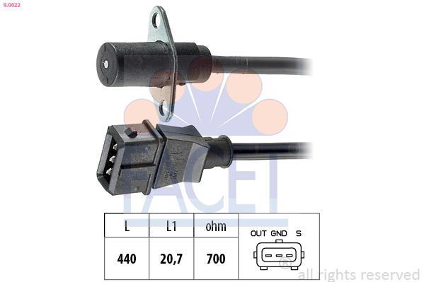 Sensor de revoluciones, control del motor FACET ref. 9.0022