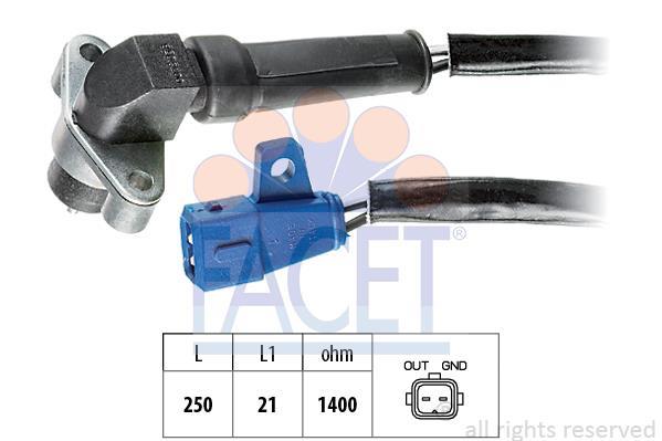 Sensor de velocidade do motor, gestão do motor FACET ref. 9.0038