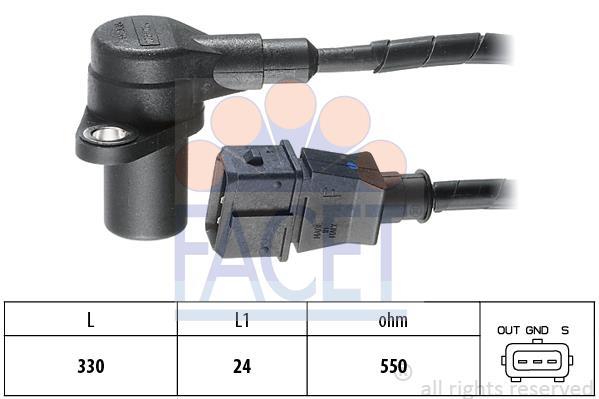 Capteur D'impulsions Volant Moteur Metzger 0902196 - Pour Renault (Espace, Clio, Megane, Laguna, Scénic) - Principe Hall, 2 Pôles, 250 Ohms