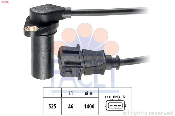 Palpeur de régime, gestion moteur (Capteur PMH) FACET ref. 9.0068