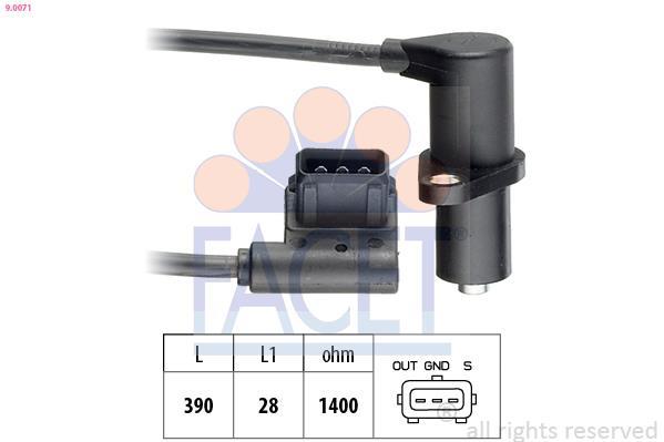 Sensor, posición arbol de levas FACET ref. 9.0071