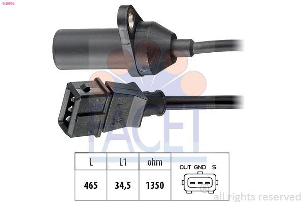 Sensor de revoluciones, control del motor FACET ref. 9.0092