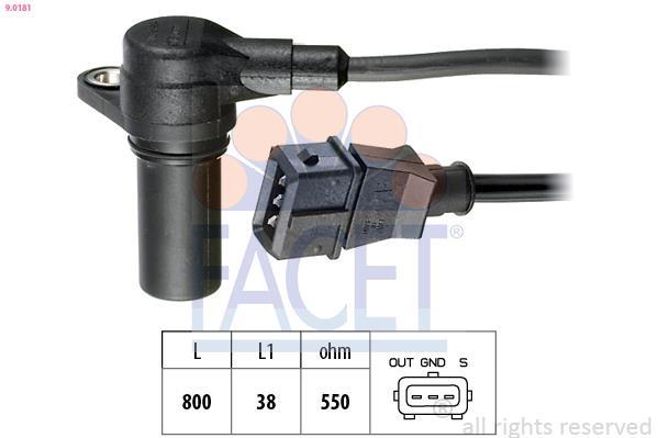 Sensor de rotações motor FACET 9.0181