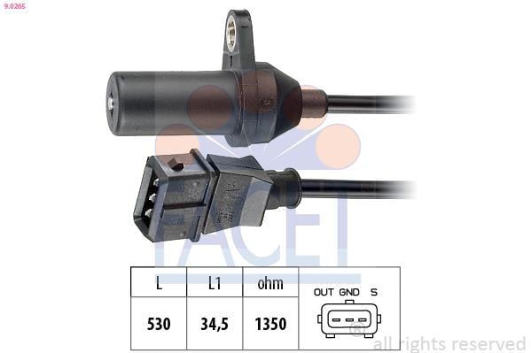 Sensor de velocidade do motor, gestão do motor FACET 9.0265