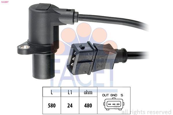Sensor de velocidade do motor, gestão do motor FACET ref. 9.0297