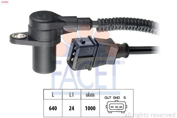 Sensor de velocidade do motor, gestão do motor FACET ref. 9.0301