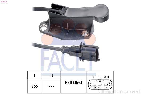 Sensor, posición arbol de levas FACET ref. 9.0317