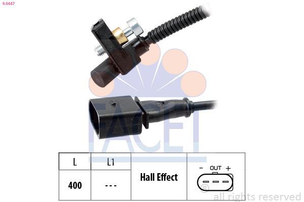 Sensor de velocidade do motor, gestão do motor FACET ref. 9.0447