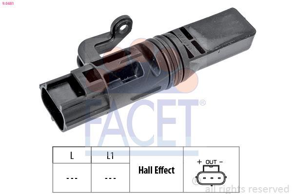 Sensor de velocidade do motor, gestão do motor FACET ref. 9.0481