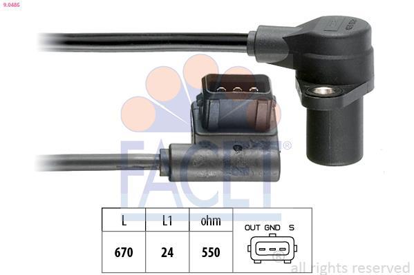 Sensor de velocidade do motor, gestão do motor FACET ref. 9.0485