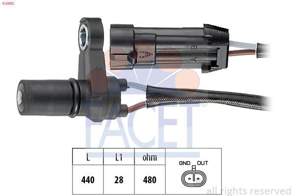 Sensor de revoluciones, control del motor FACET ref. 9.0495