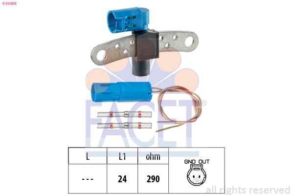 Sensor de velocidade do motor, gestão do motor FACET ref. 9.0540K