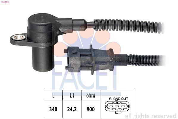 Sensor de velocidade do motor, gestão do motor FACET ref. 9.0753