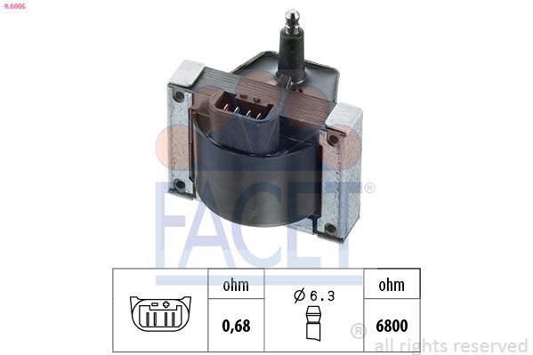 FACET Bobina Di Accensione 9.6185S Compatibile Con Toyota Land Cruiser, RAV4, Celica, Carina E - 5