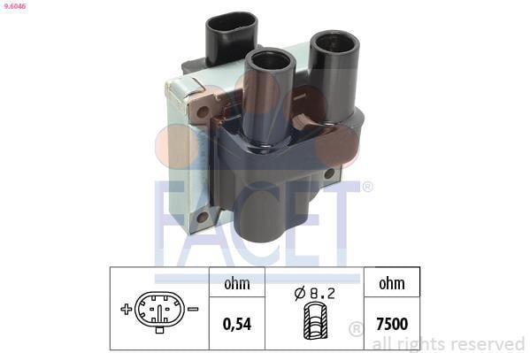 Bobine d'allumage FACET 9.6046