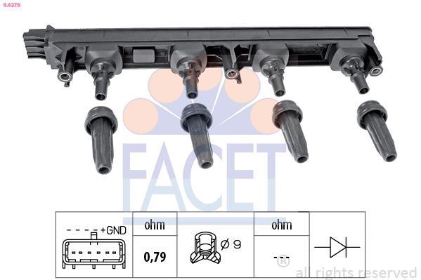 Bobine d'allumage FACET ref. 9.6376