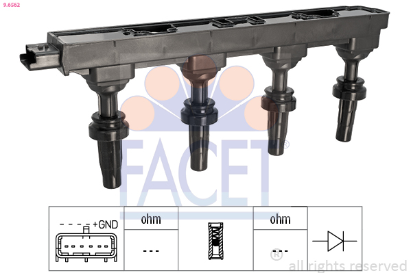 Bobine d'allumage FACET 9.6562