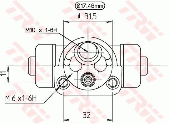 Cylindre de roue TRW ref. BWC175