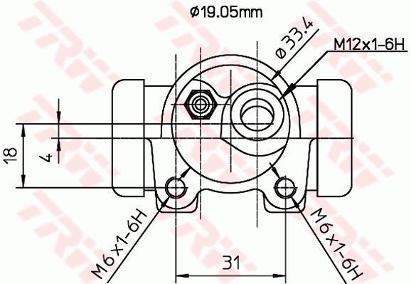 Cylindre de roue TRW ref. BWD114