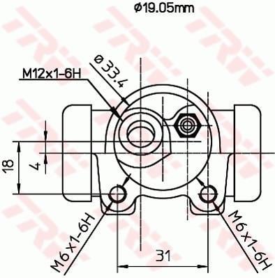 Cylindre de roue TRW ref. BWD115