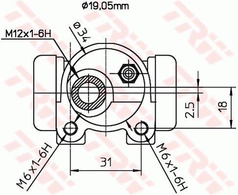 Cylindre de roue TRW ref. BWD124