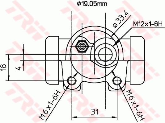 Cylindre de roue TRW ref. BWD129