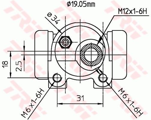 Cylindre de roue TRW ref. BWD133