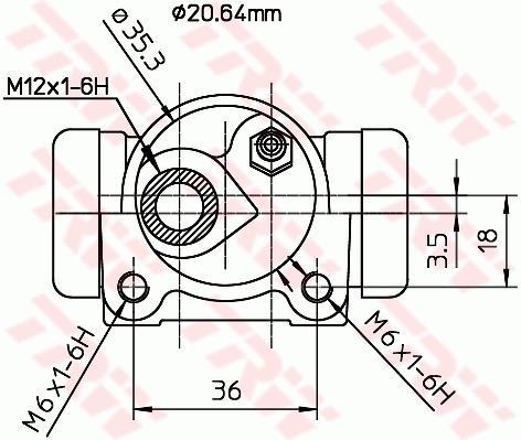 Cylindre de roue TRW ref. BWF166
