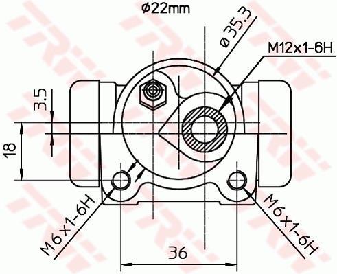 Cylindre de roue TRW ref. BWH186