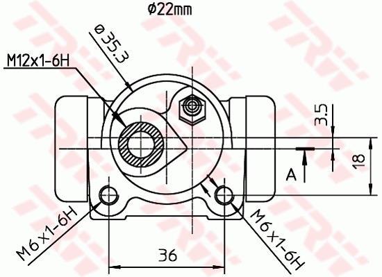 Cylindre de roue TRW ref. BWH187