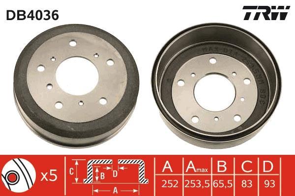 Tambour de frein TRW ref. DB4036