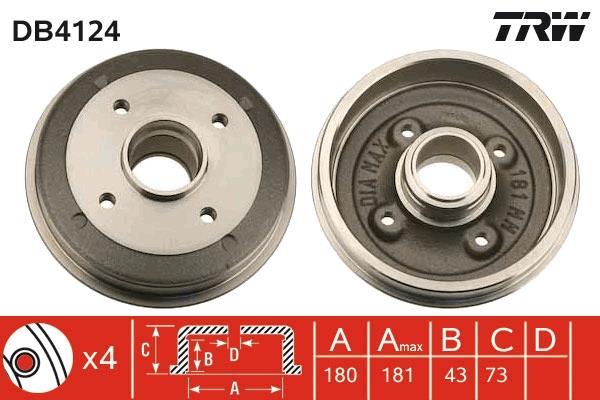Tambour de frein TRW ref. DB4124