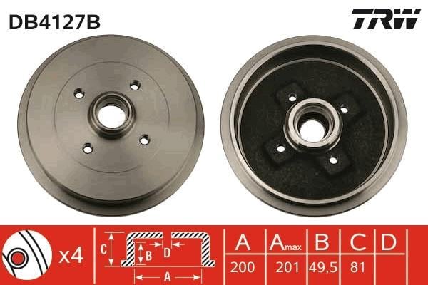 Tambour de frein TRW ref. DB4127B