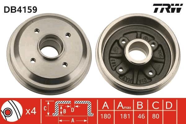 Tambour de frein TRW ref. DB4159