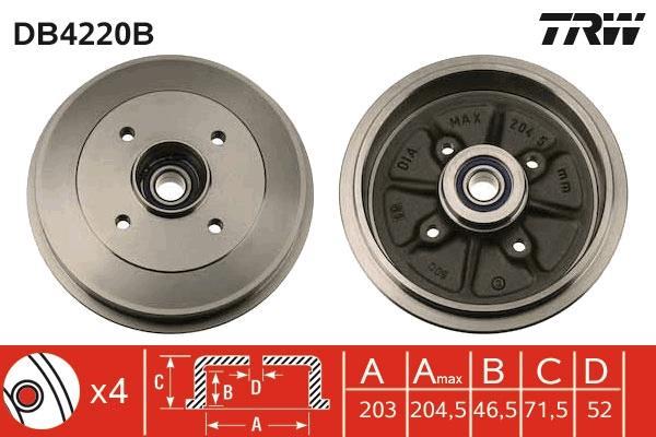 Tambour de frein TRW ref. DB4220B