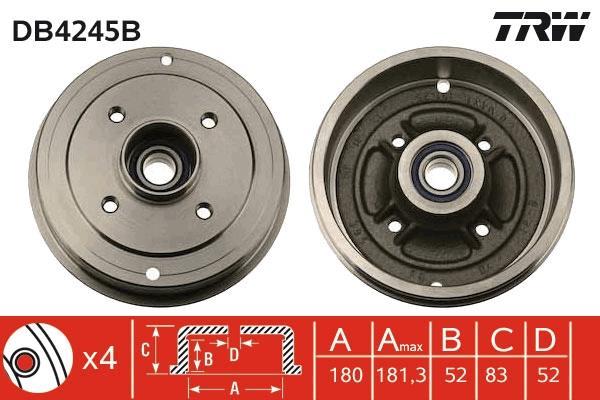 Tambour de frein TRW ref. DB4245B