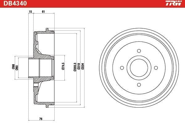 Tambour de frein TRW DB4340