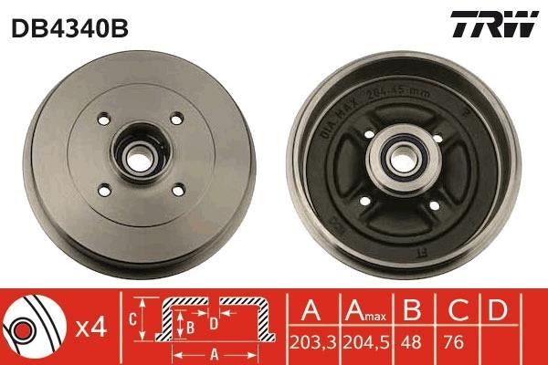 Tambour de frein TRW ref. DB4340B